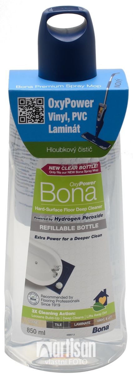 BONA Oxy Čistič na laminátové podlahy, PVC a dlažbu - náhradní náplň do Premium Spray mopu 0.85 l